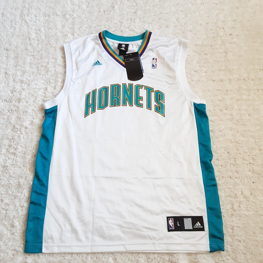 ADIDAS NBA MEN'S NEW ORLEANS HORNETS  JERSEY WHITE  NWT